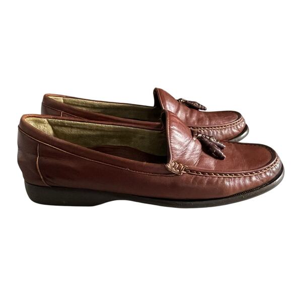 Bragano Tassel Leather Dress Loafers Men\'s Size 8.5 M Brown Crafted in Italy main image 13